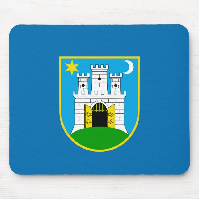 Zagreb city flag croatia symbol mouse pad (Front)