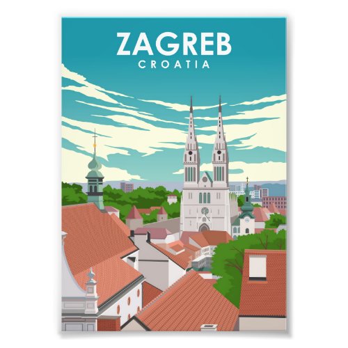 Zagreb Croatia Europe Travel Poster