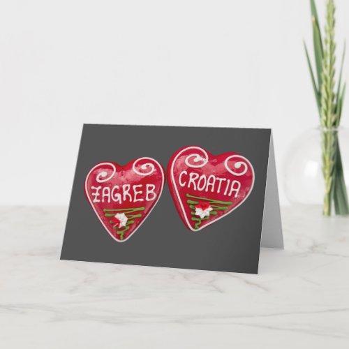 Zagreb Croatia Heart_Shaped Licitar Card