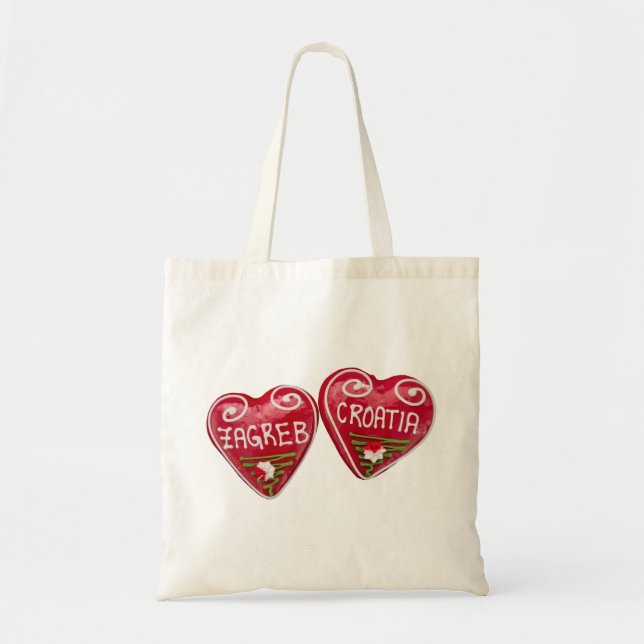 Zagreb, Croatia: Heart-Shaped Licitar Tote Bag (Front)