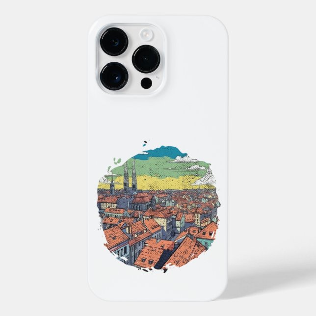 ZAGREB CROATIA ILLUSTRATION  iPhone CASE (Back)