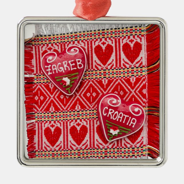 Zagreb Croatia Souvenir Metal Ornament (Front)