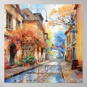 Zagreb Croatia Travel Watercolor Art Print