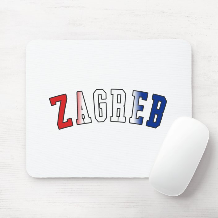 Zagreb in Croatia National Flag Colors Mouse Pad