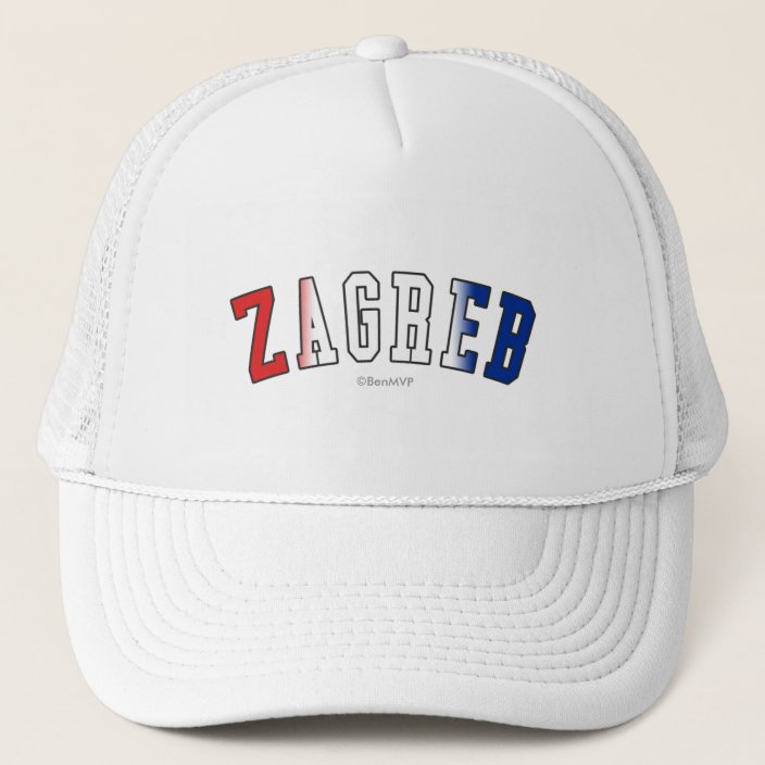 Zagreb in Croatia National Flag Colors Trucker Hat