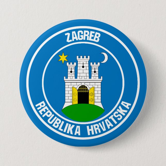 Zagreb Round Emblem Button (Front)