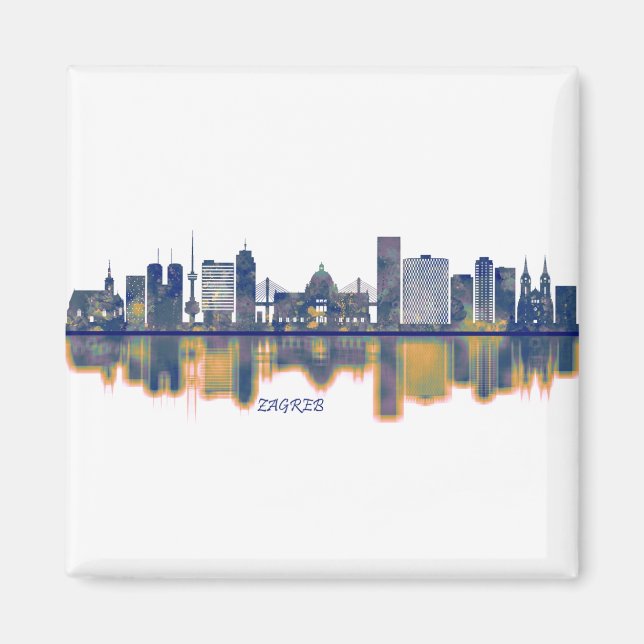 Zagreb Skyline Magnet (Front)
