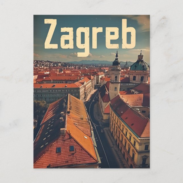 Zagreb Vintage Travel ad Postcard (Front)