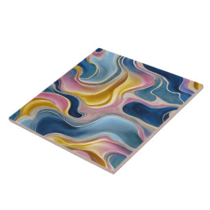 “Zahara” Swirls of blues, pink and sand.  Ceramic Tile
