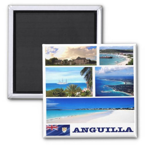 zAI003 ANGUILLA Mosaic America Fridge Magnet