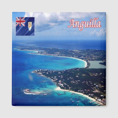 zAI007 ANGUILLA Aerial View Fridge Magnet