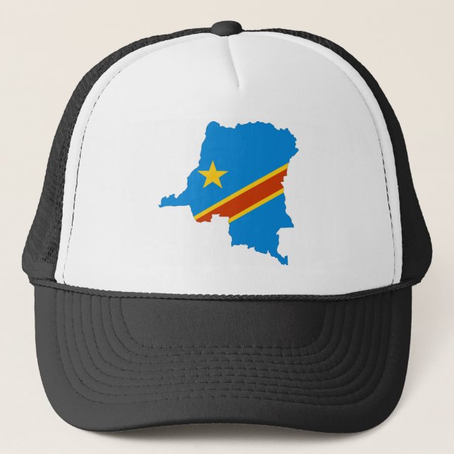 zaire congo country flag map trucker hat (Front)