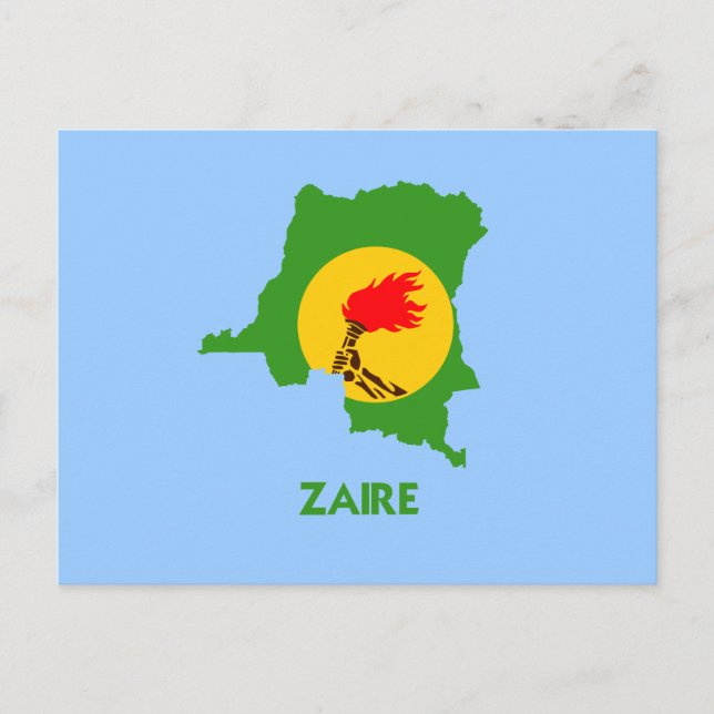 ZAIRE MAP POSTCARD (Front)