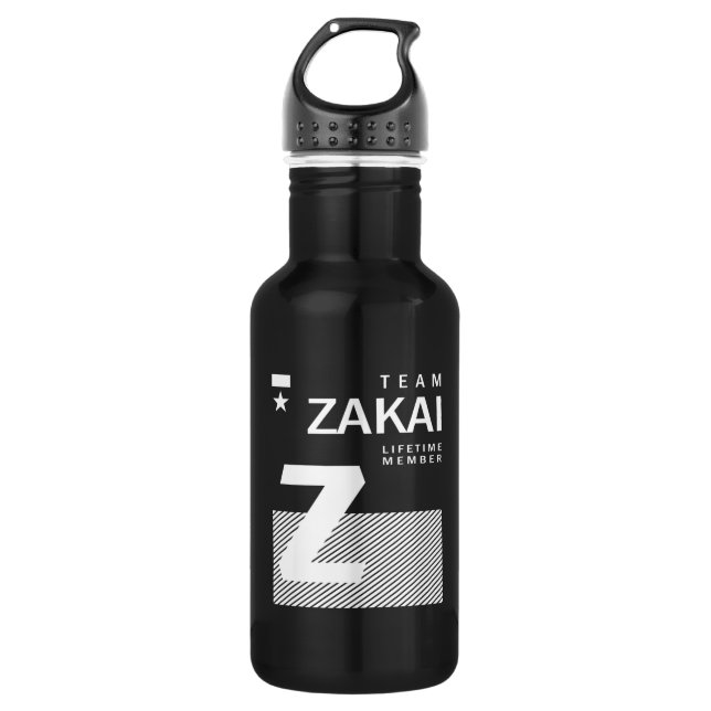 Zakai Personalized Name Birthday Stainless Steel Water Bottle (Front)