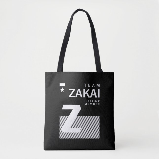 Zakai Personalized Name Birthday Tote Bag (Front)