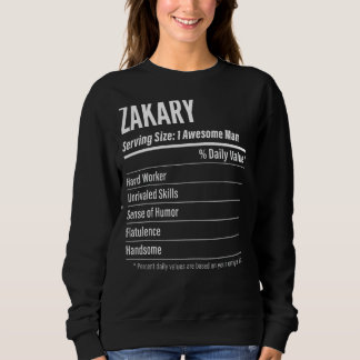 Zakary Serving Size Nutrition Label Calories Sweatshirt
