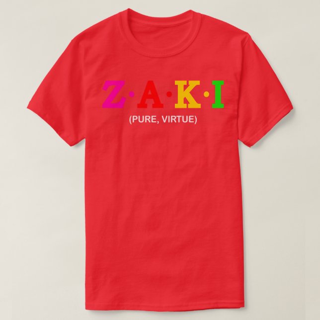 Zaki Pure Virtue T-Shirt (Design Front)