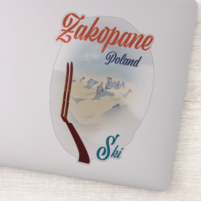 Zakopane Poland ski poster Sticker (Detail)