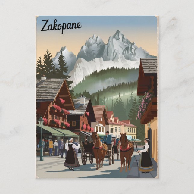 Zakopane Poland vintage Postcard (Front)