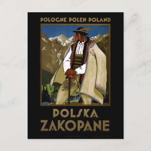 Zakopane Poland Vintage Travel Poster Restored Postcard