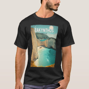 Zakynthos Greece Illustration Travel Art Vintage T-Shirt