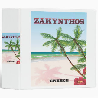 Zakynthos Greece travel poster 3 Ring Binder