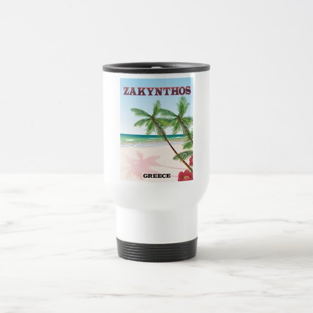 Zakynthos Greece travel poster Mug (Center)