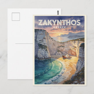 Zakynthos Greece Vintage Travel Postcard