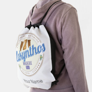 Zakynthos Island Greece Vacation Vintage Souvenir Drawstring Bag