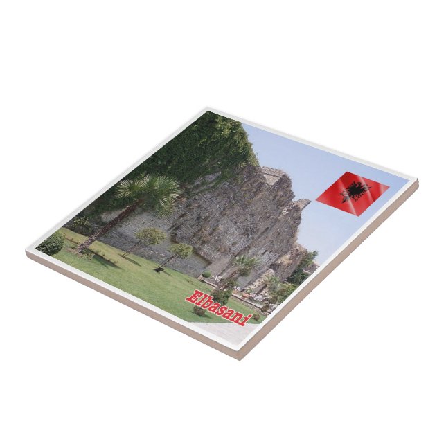zAL009 ELBASAN Castle Albania, Ceramic Tile (Side)