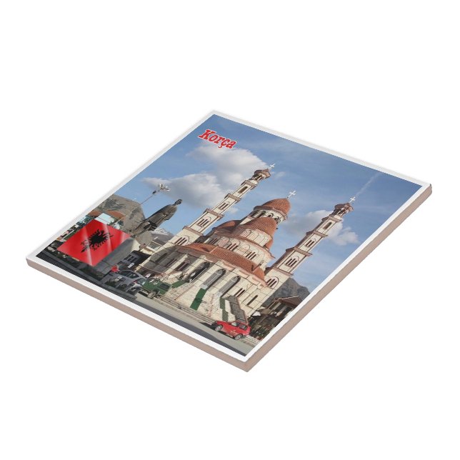 zAL011 KORÇË Albania, Ceramic Tile (Side)