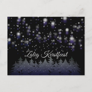 Zalig Kerstfeest Dutch Christmas Starry Night Snow Holiday Postcard