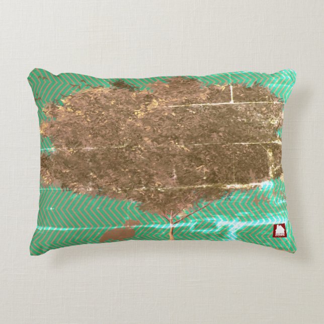 ZALMAXI HOME green brown abstract tree Accent Pill Pillow (Front)