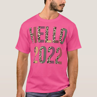 zAlR Hello 2022 Leopard Happy New Year Party Count T-Shirt