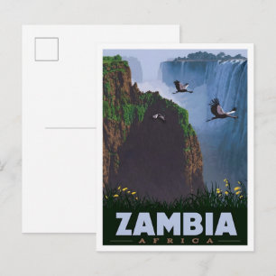 Zambia Africa Vintage Travel Postcard