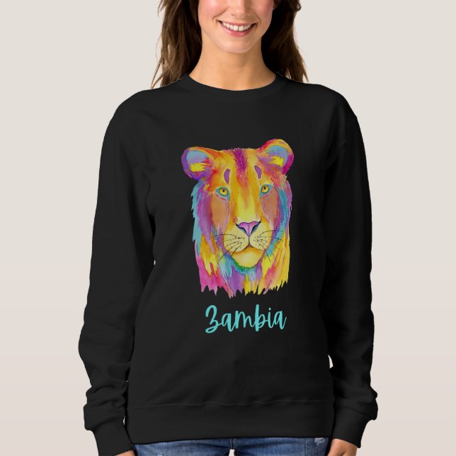 Zambia African Lion Wildlife And Nature Sweatshirt (Front)