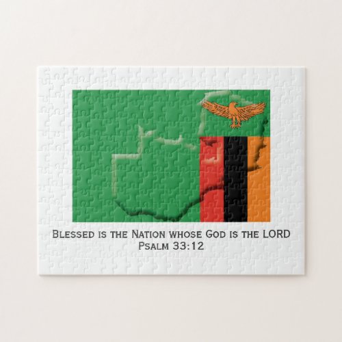 ZAMBIA  Blessed Nation  ZAMBIAN FLAG Jigsaw Puzzle