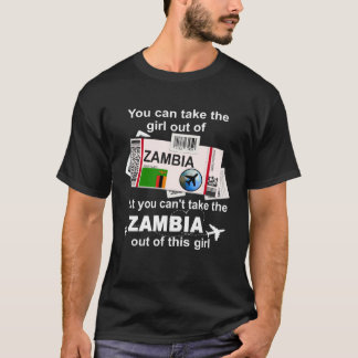 Zambia Boarding Pass  Zambia Girl  Zambia T-Shirt