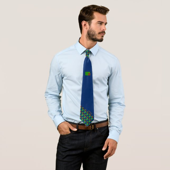ZAMBIA Christian Scripture John 3:16 BLUE Neck Tie (In Situ)