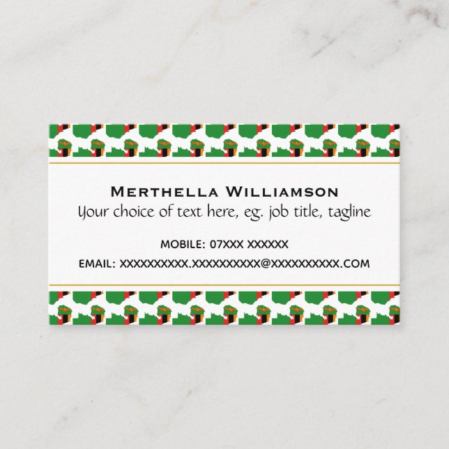 ZAMBIA Christian Scripture John 3:16 Business Card (Front)