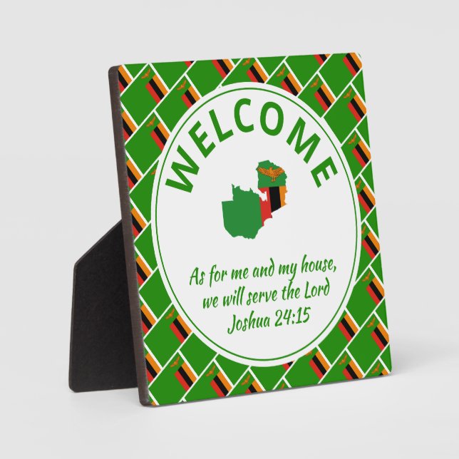 ZAMBIA Christian Welcome Plaque (Front)