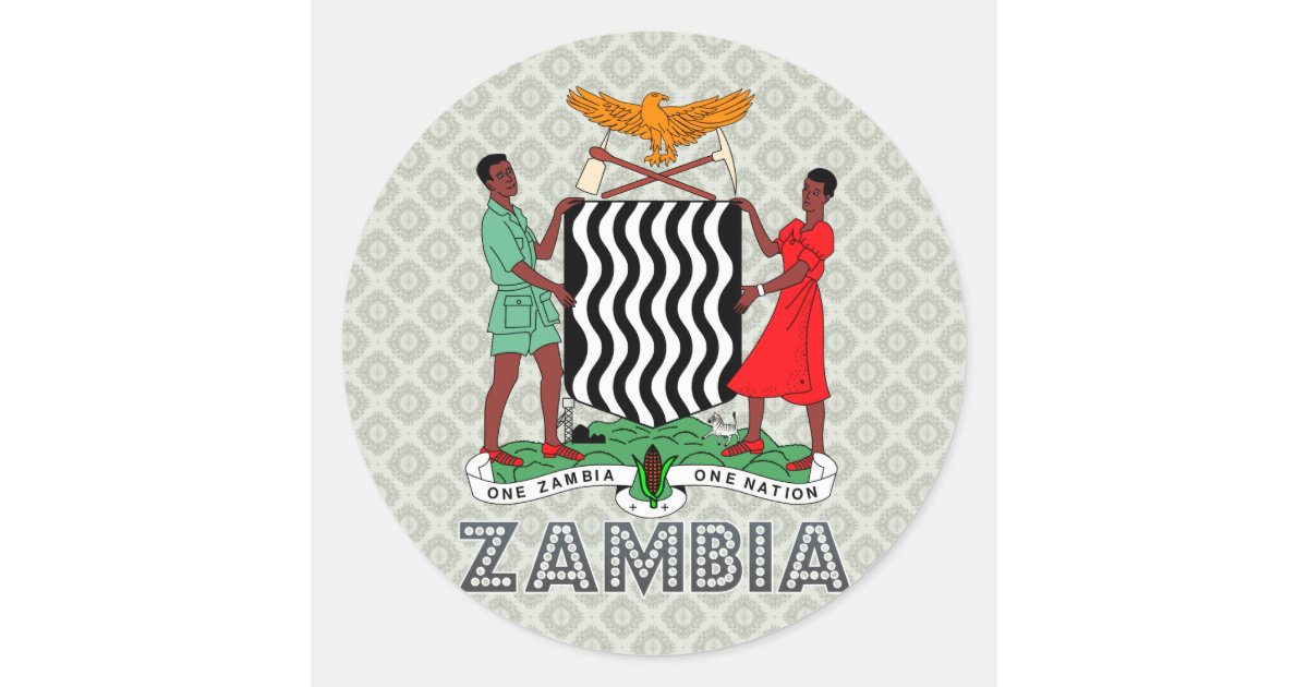 Download Zambia Coat of Arms Classic Round Sticker | Zazzle.com