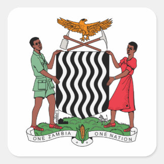 Zambia Coat of Arms Square Sticker