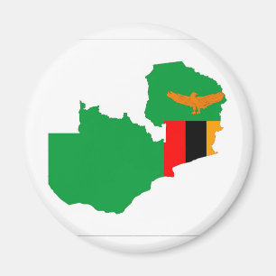 zambia country flag map shape symbol magnet