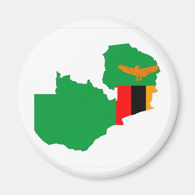 zambia country flag map shape symbol magnet (Front)