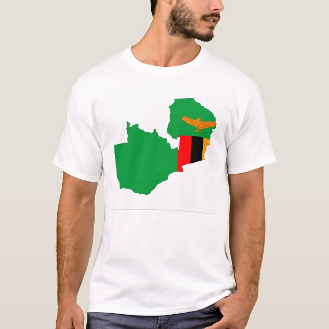 zambia country flag map shape symbol T-Shirt (Front)