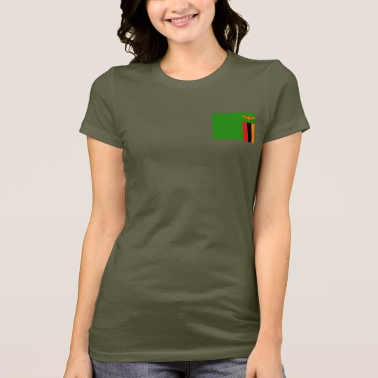 Zambia Flag and Map dk T-Shirt
