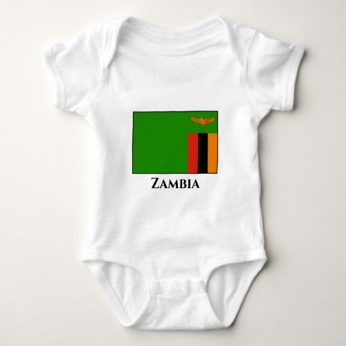 Zambia Flag Baby Bodysuit