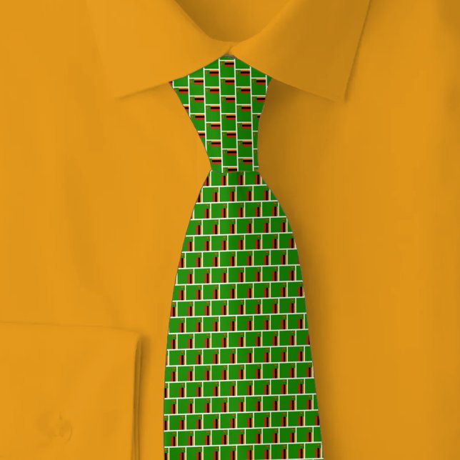 Zambia Flag Brick Pattern Neck Tie (Creator Uploaded)