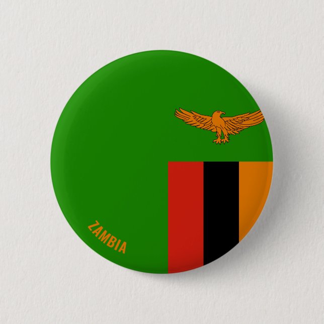 Zambia Flag Charming Patriotic Button (Front)